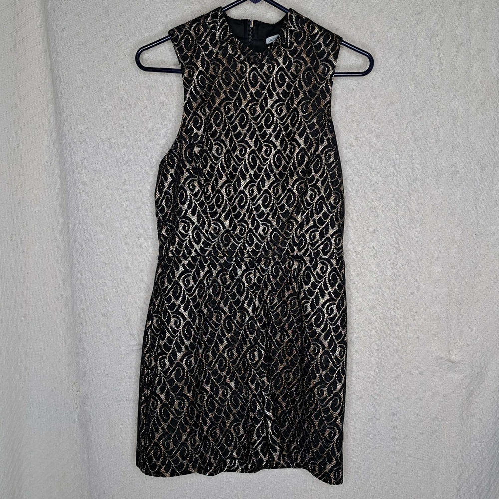 Charlotte Russe Black and Gold Patterned Jumpsuit
